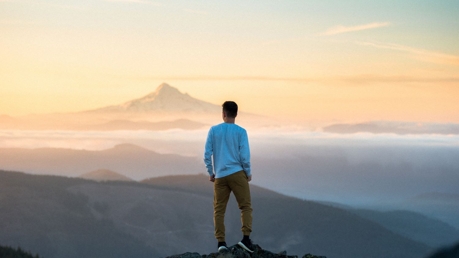 Man Standing Over Mountains